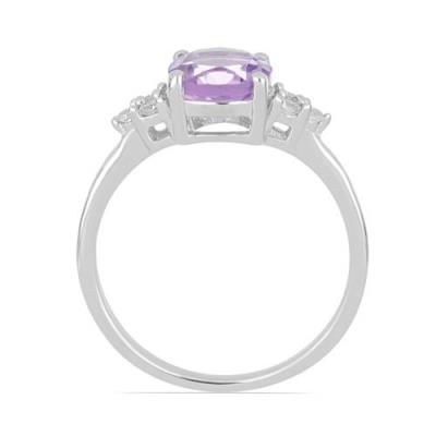 BUY BRAZILIAN AMETHYST GEMSTONE CLASSIC RING IN 925 SILVER